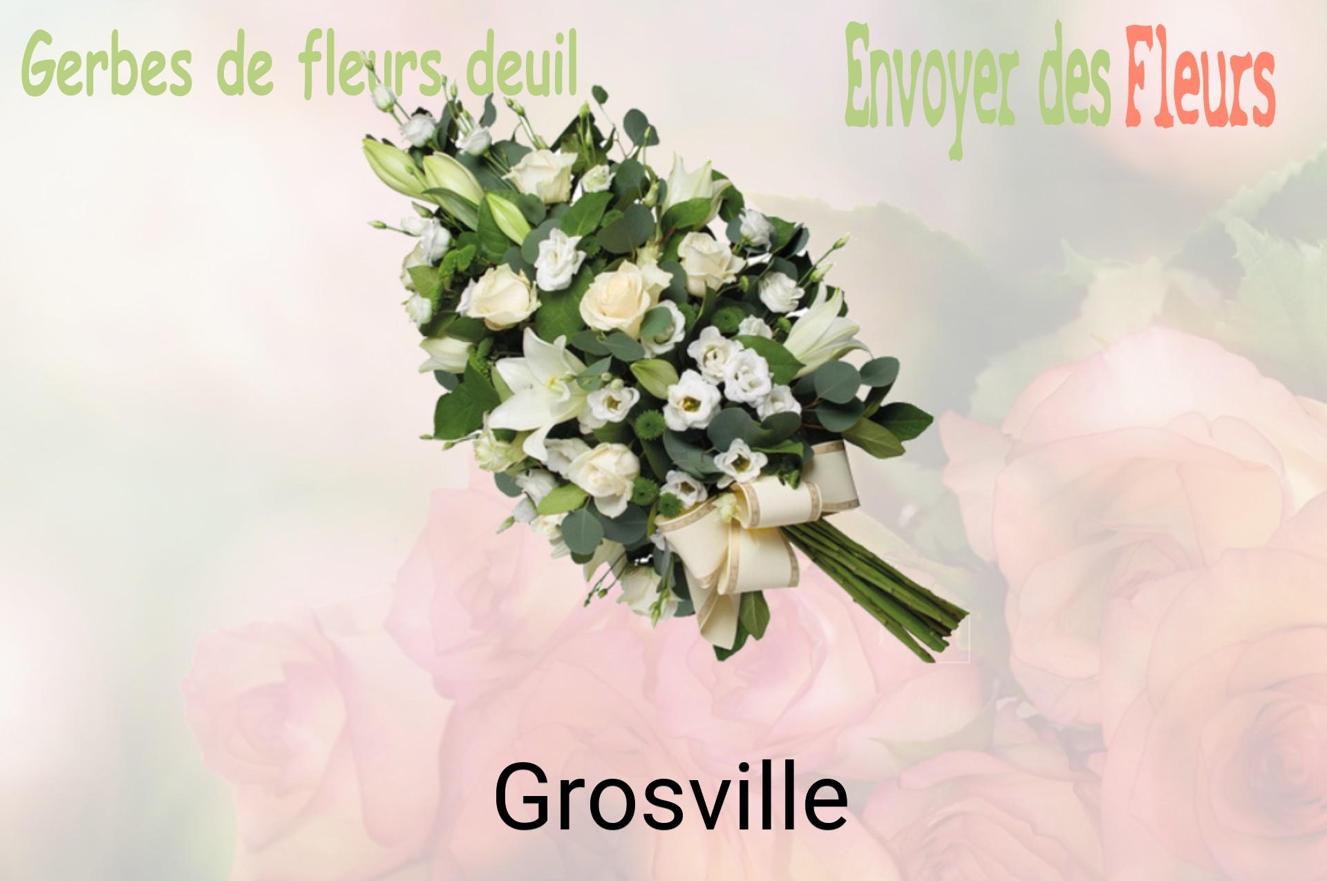 Gerbe de fleurs de deuil livrée à Grosville